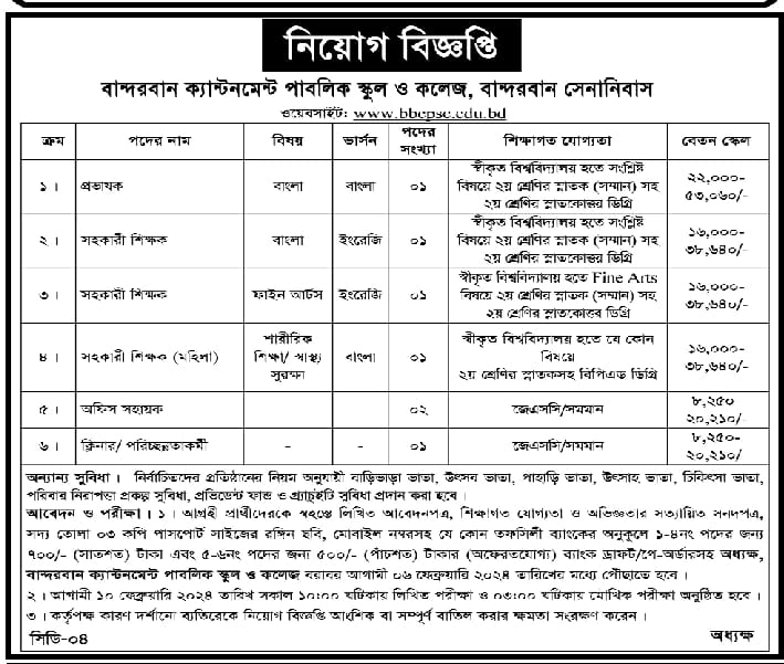 bbcpsc Job Circular 2024