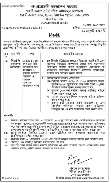 MEWOE Job Circular 2024