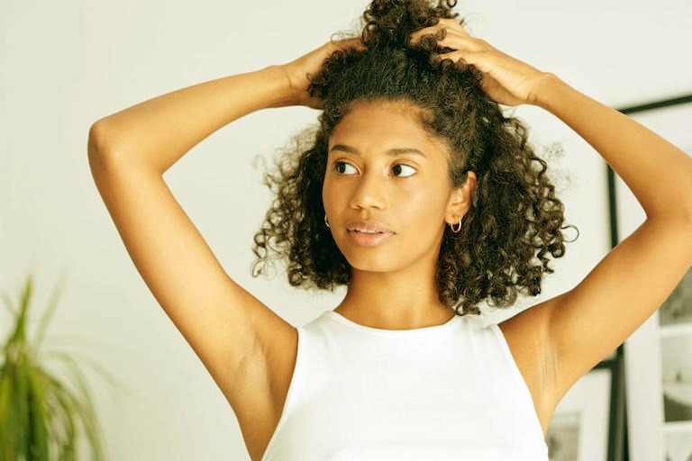 Voluminous hair updo