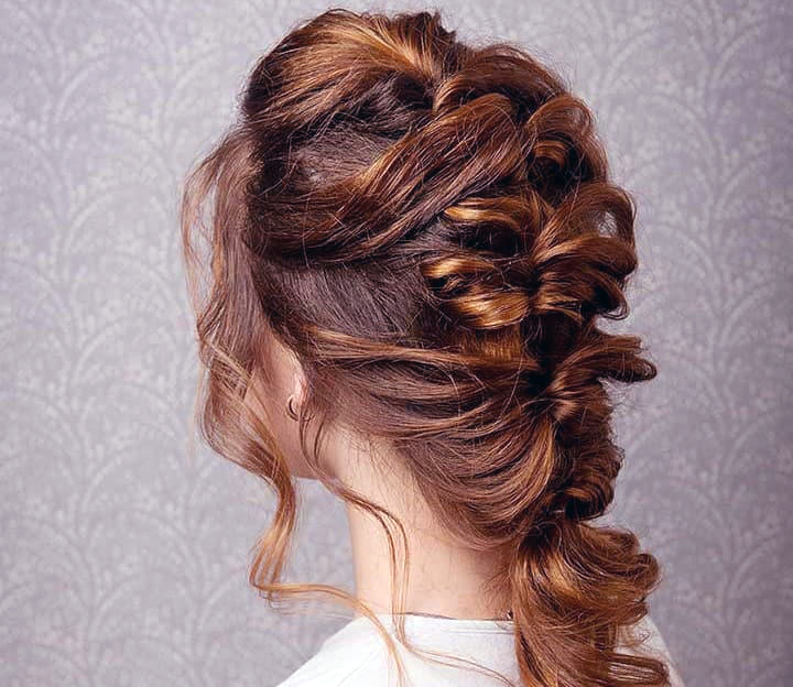 French braided low ponytail 